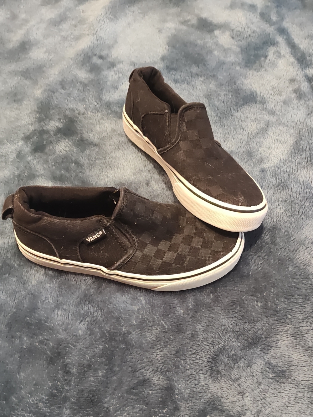 Vans Black Checkerboard Slip-On Kids Sneakers